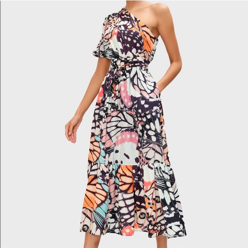 eshakti Wayward Fancies One-Shoulder Butterfly Dress (XS)